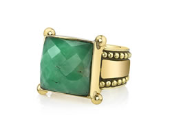 Ren Chrysoprase Ring with Detail. Vert Collection 